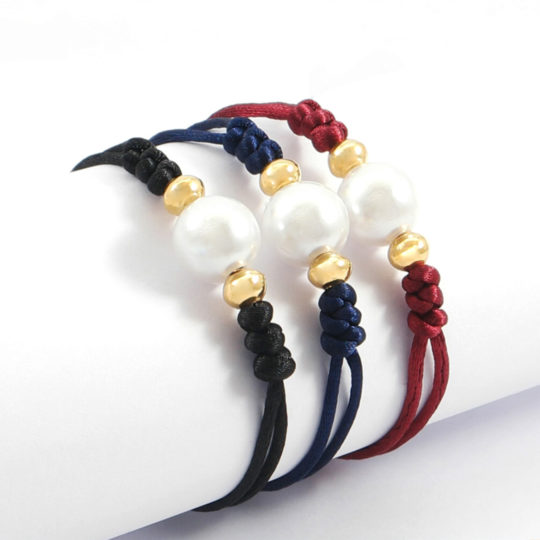 Gelang Emas Tali Mutiara Besar